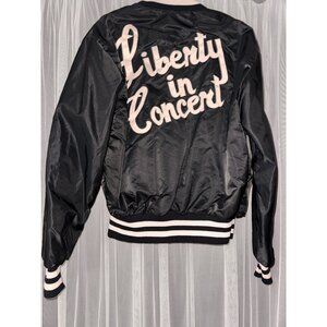 Vintage DeLong Elvis Liberty In Concert Black Satin Bomber Jacket Adult M